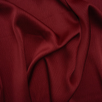 Hammered Polyester Satin - Wine Red - Designer Deadstock