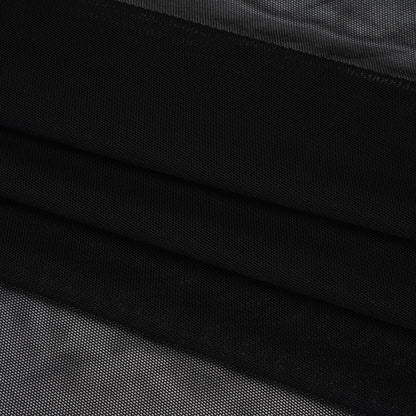 Stretch Polyester Mesh - Black - Designer Deadstock