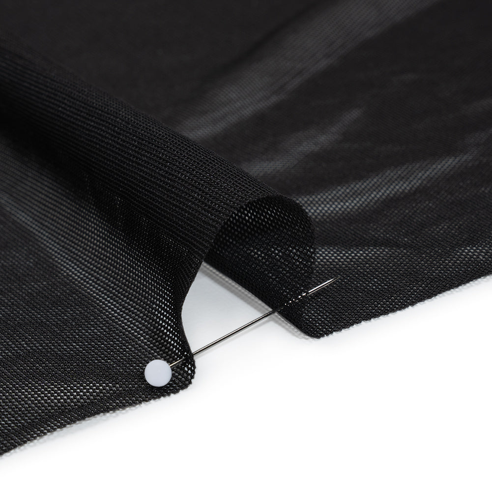 Stretch Polyester Mesh - Black - Designer Deadstock