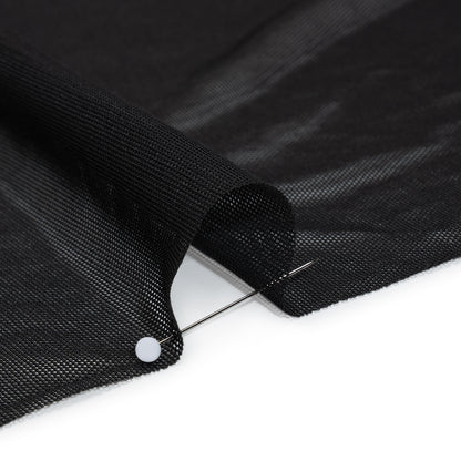 Stretch Polyester Mesh - Black - Designer Deadstock