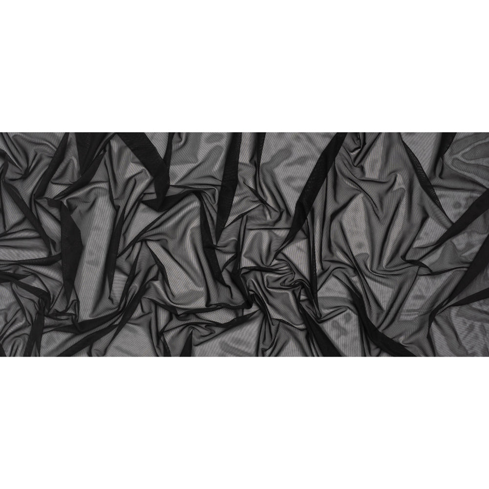 Stretch Polyester Mesh - Black - Designer Deadstock