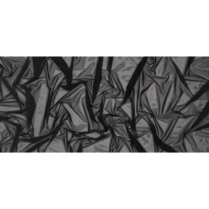 Stretch Polyester Mesh - Black - Designer Deadstock
