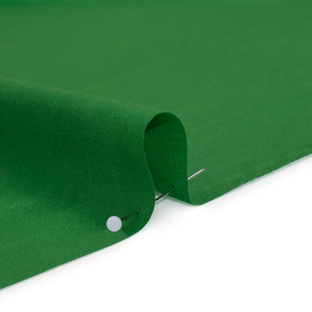 Washed Polyester Satin - Kelly Green - Designer Deadstock - Detail