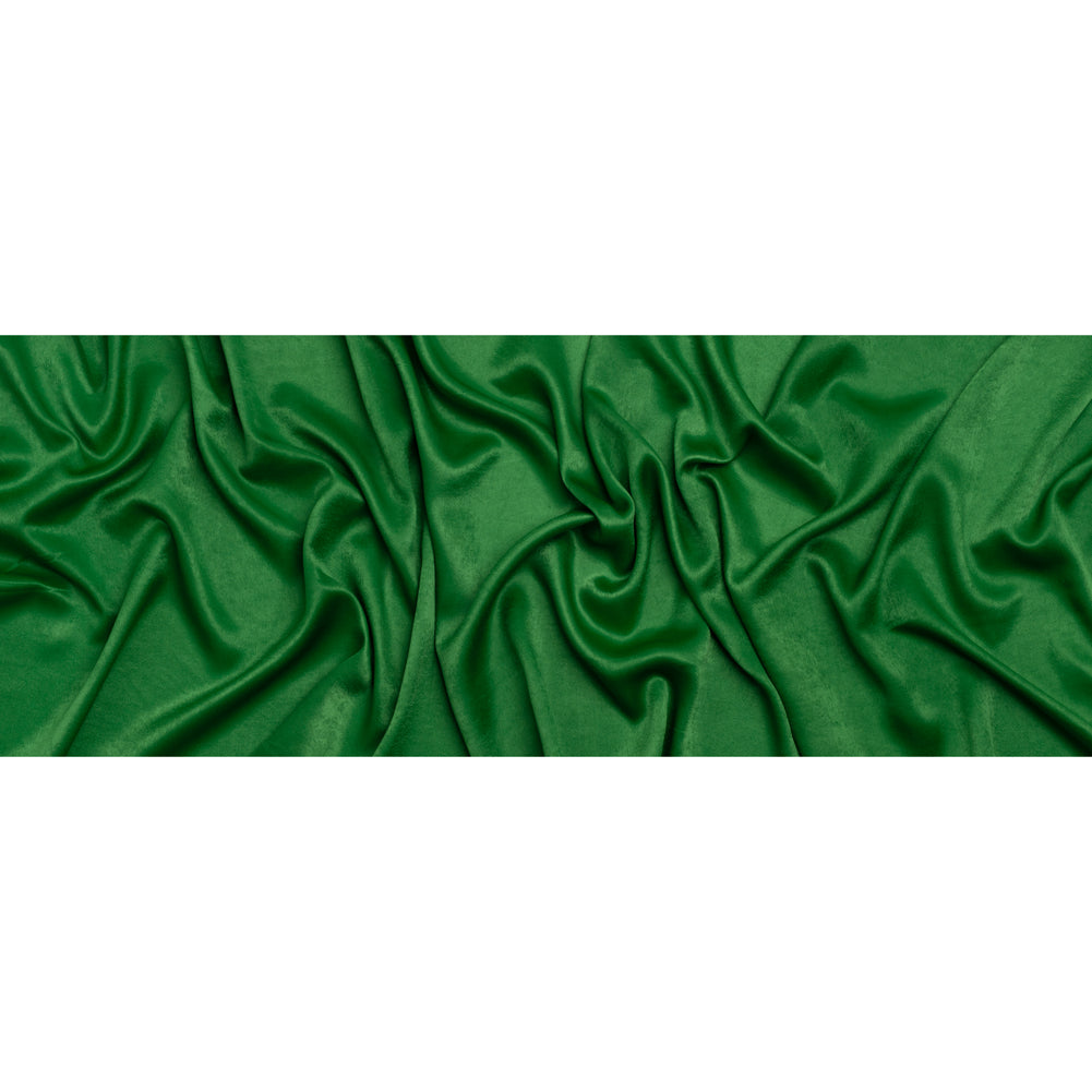 Washed Polyester Satin - Kelly Green - Designer Deadstock - Full