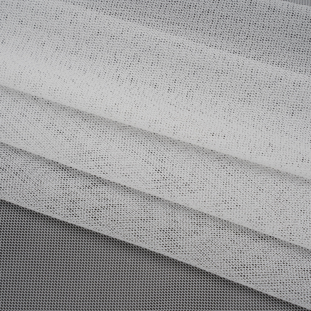 Nylon Mesh - Soft Ivory - Designer Deadstock - Folded