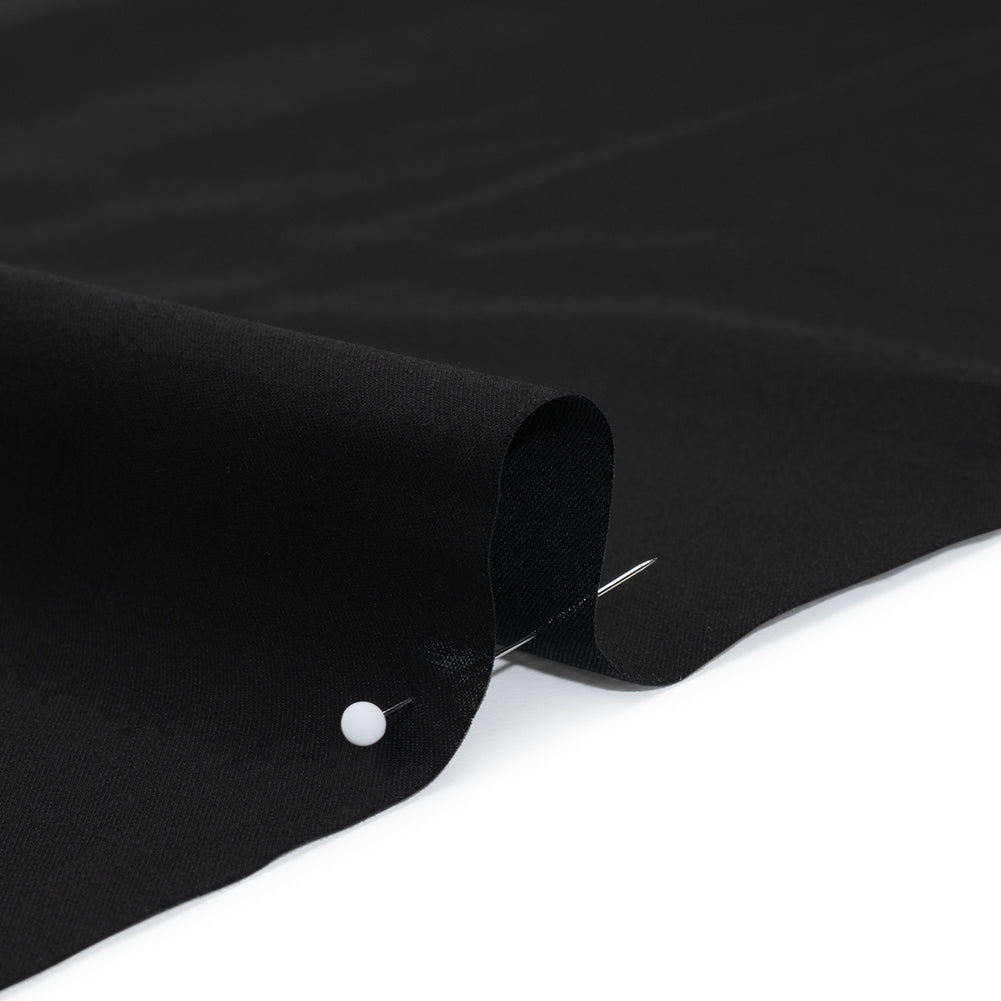 Stretch Rayon Shirting - Black - Designer Deadstock Detail