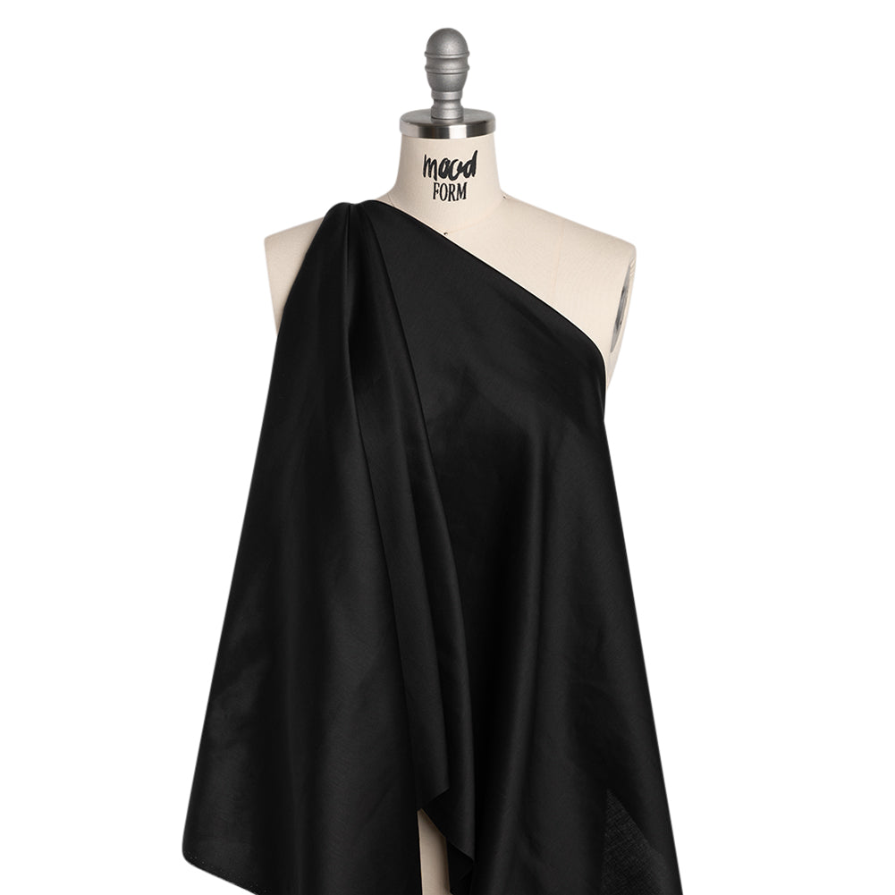 Stretch Rayon Shirting - Black - Designer Deadstock Drape