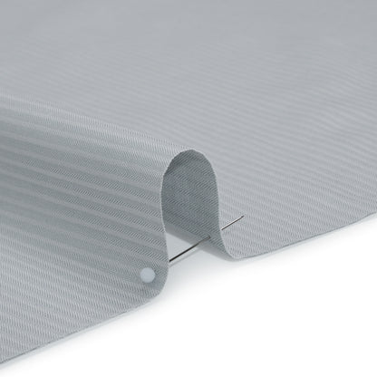 Cotton Twill Shirting - Light Gray Herringbone Stripes - Deadstock