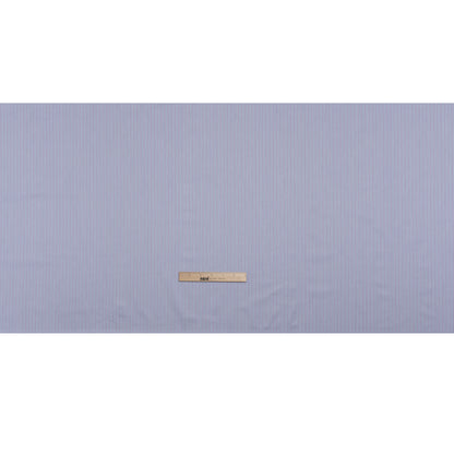 Cotton Twill Shirting - Lilac Purple, Grayish Blue and White Stripes - Deadstock