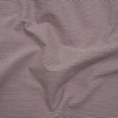 Cotton Pincord Shirting - Black, White and Red Railroaded Stripes - Deadstock