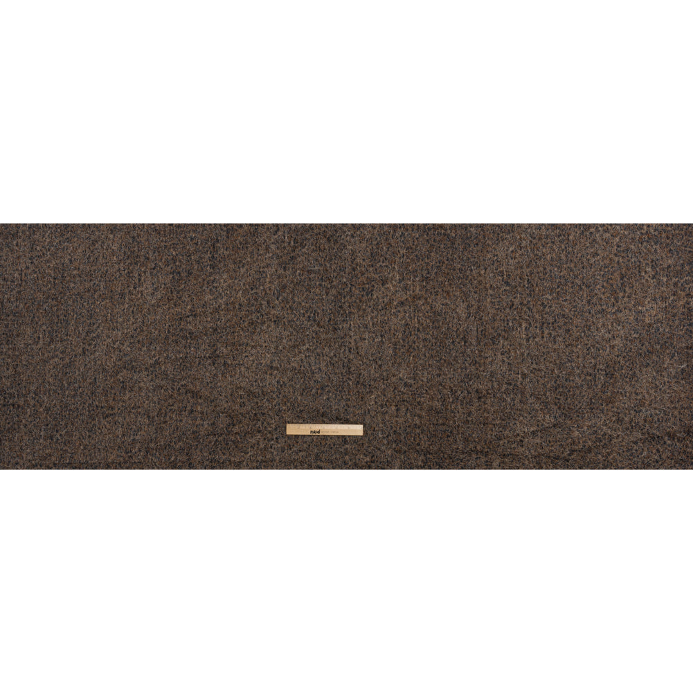 Polyester and Cotton Woven with Eyelash Fringe - Black and Brown Leopard Spots - Deadstock