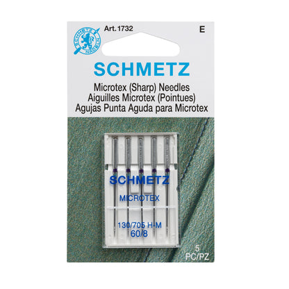 Schmetz Microtex Sharp Machine Needles - 60/8 - 5 ct