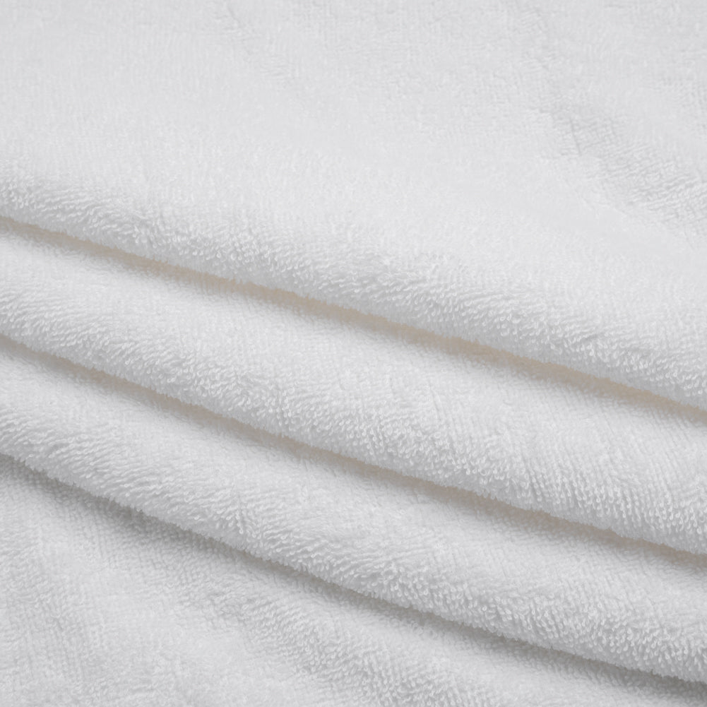Cotton Towel Terry Cloth - White Folded