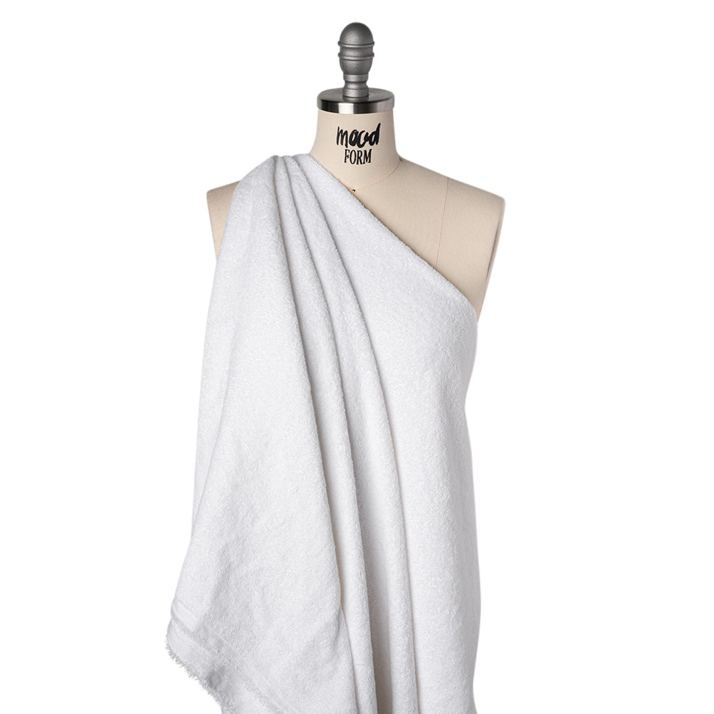 Cotton Towel Terry Cloth - White Drape