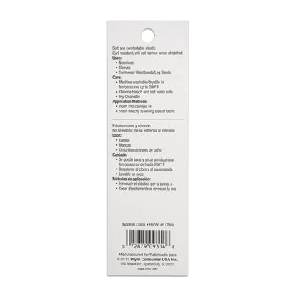 Dritz Knit Elastic - 0.25" x 3 yd - White