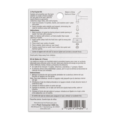 Dritz 2-Part Eyelet Kit - Gunmetal Size 0.25" Eyelets - 15 pc