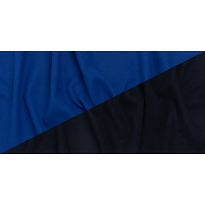 Wool and Cashmere Double Cloth Coating by Alexander McQueen - Blue and Black - Designer Deadstock