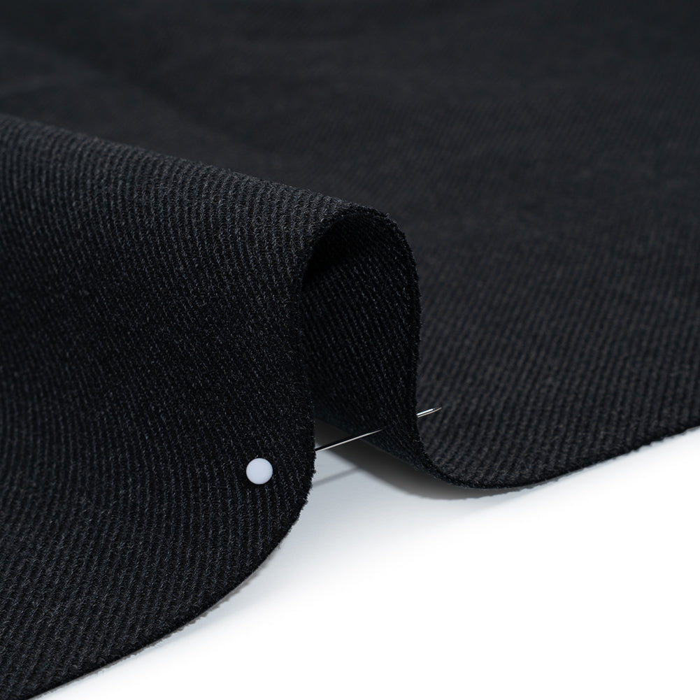 Wool Twill Coating by Alexander McQueen - Charcoal - Designer Deadstock - Detail