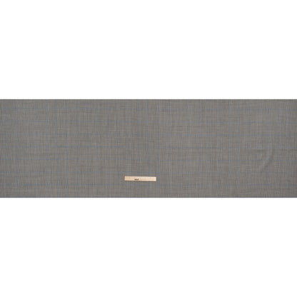 Wool Suiting Made in Italy - Black, White and Sky Blue Glen Plaid - Deadstock