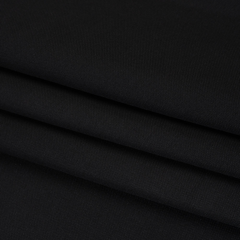 Wool Basketweave Suiting by Alexander McQueen - Black - Designer Deadstock Folded