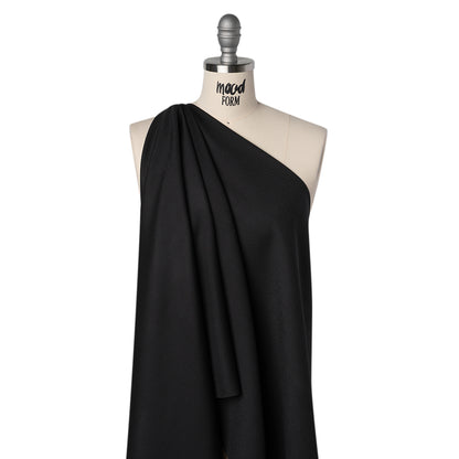 Wool Basketweave Suiting by Alexander McQueen - Black - Designer Deadstock Drape