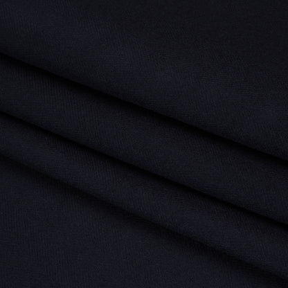 Heavyweight Wool Herringbone Twill Suiting by Alexander McQueen - Navy Blue - Designer Deadstock
