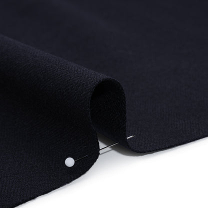 Heavyweight Wool Herringbone Twill Suiting by Alexander McQueen - Navy Blue - Designer Deadstock