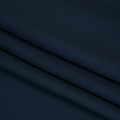 Wool Basketweave Suiting by Alexander McQueen - Navy Blue - Designer Deadstock