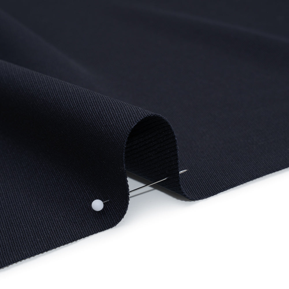 Heavy Wool Twill Suiting by Alexander McQueen - Navy Blue - Designer Deadstock - Detail