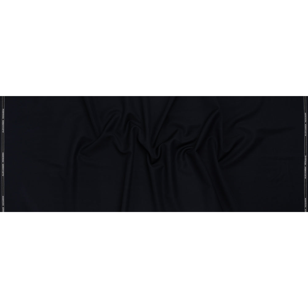 Wool Basketweave Suiting by Alexander McQueen - Midnight Blue - Designer Deadstock - Full