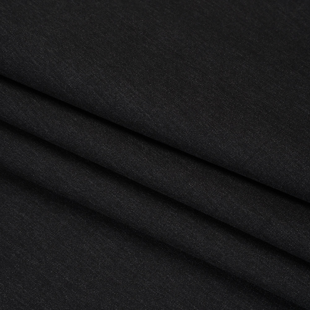 Wool and Mohair Suiting by Alexander McQueen - Heathered Charcoal - Designer Deadstock - Folded