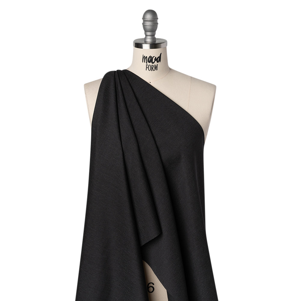 Wool and Mohair Suiting by Alexander McQueen - Heathered Charcoal - Designer Deadstock - Drape
