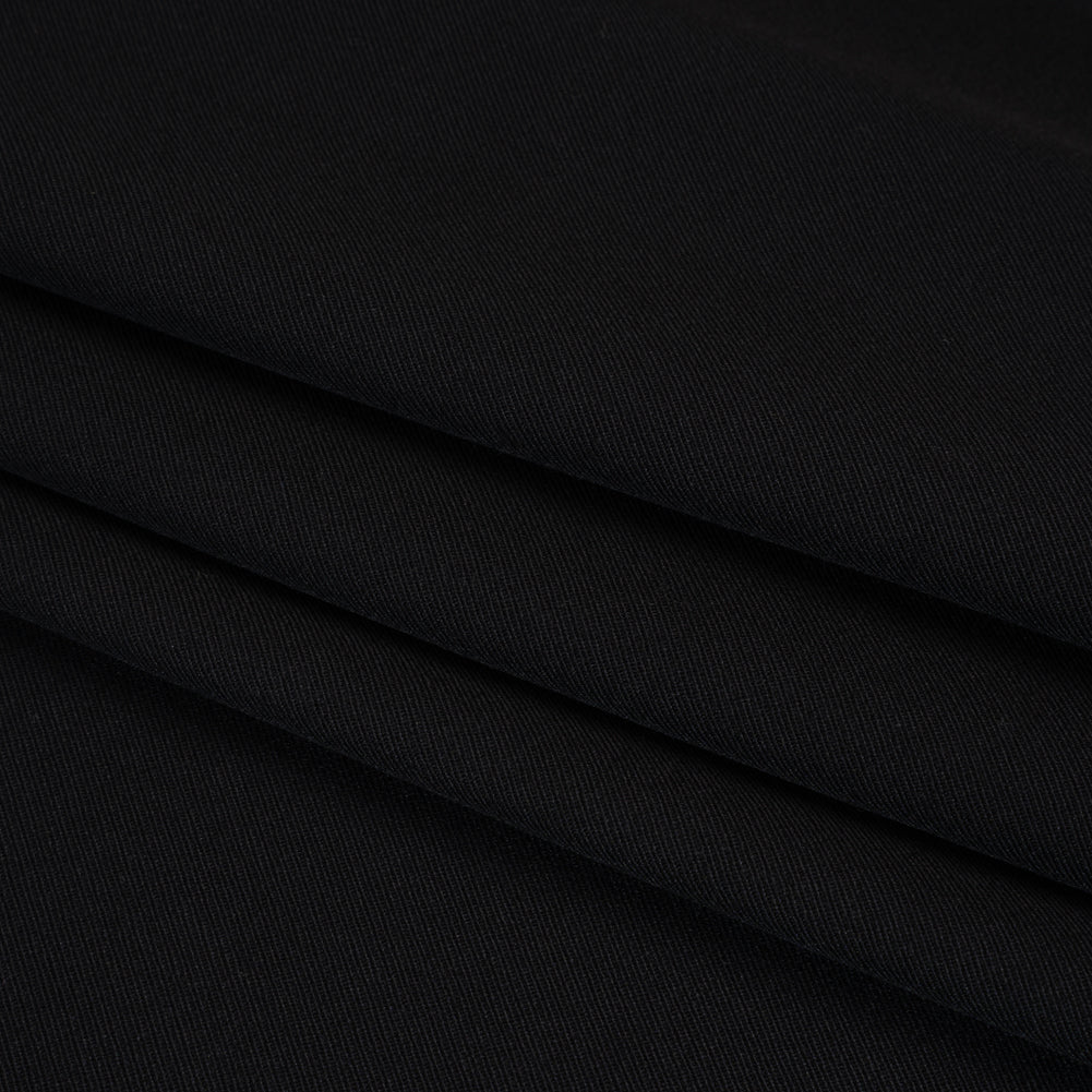Wool Twill by Alexander McQueen - Black - Designer Deadstock - Folded