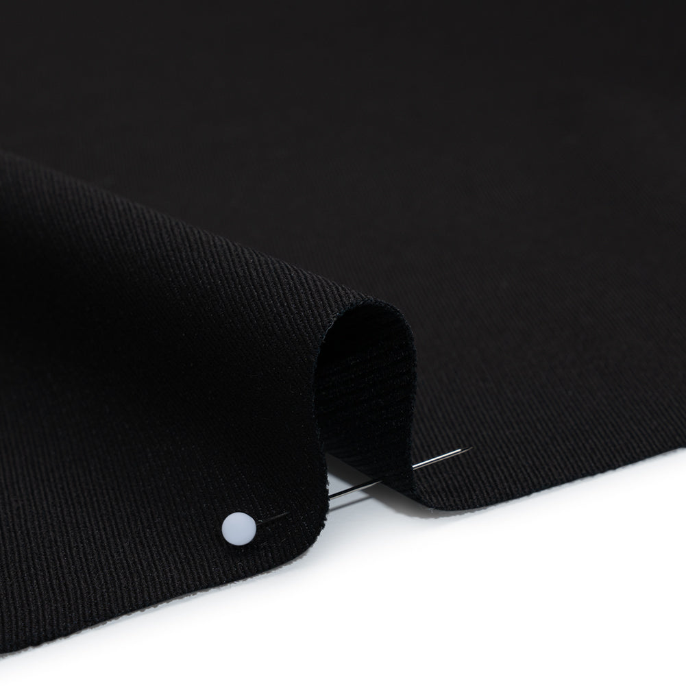 Wool Twill by Alexander McQueen - Black - Designer Deadstock - Detail