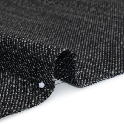 Wool Twill Coating by Alexander McQueen - Black, Gray and Cream Heathered - Designer Deadstock Detail