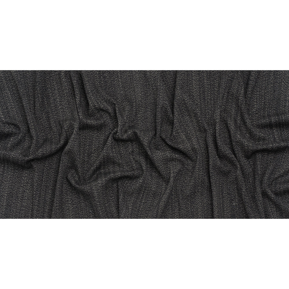 Wool Twill Coating by Alexander McQueen - Black, Gray and Cream Heathered - Designer Deadstock Full