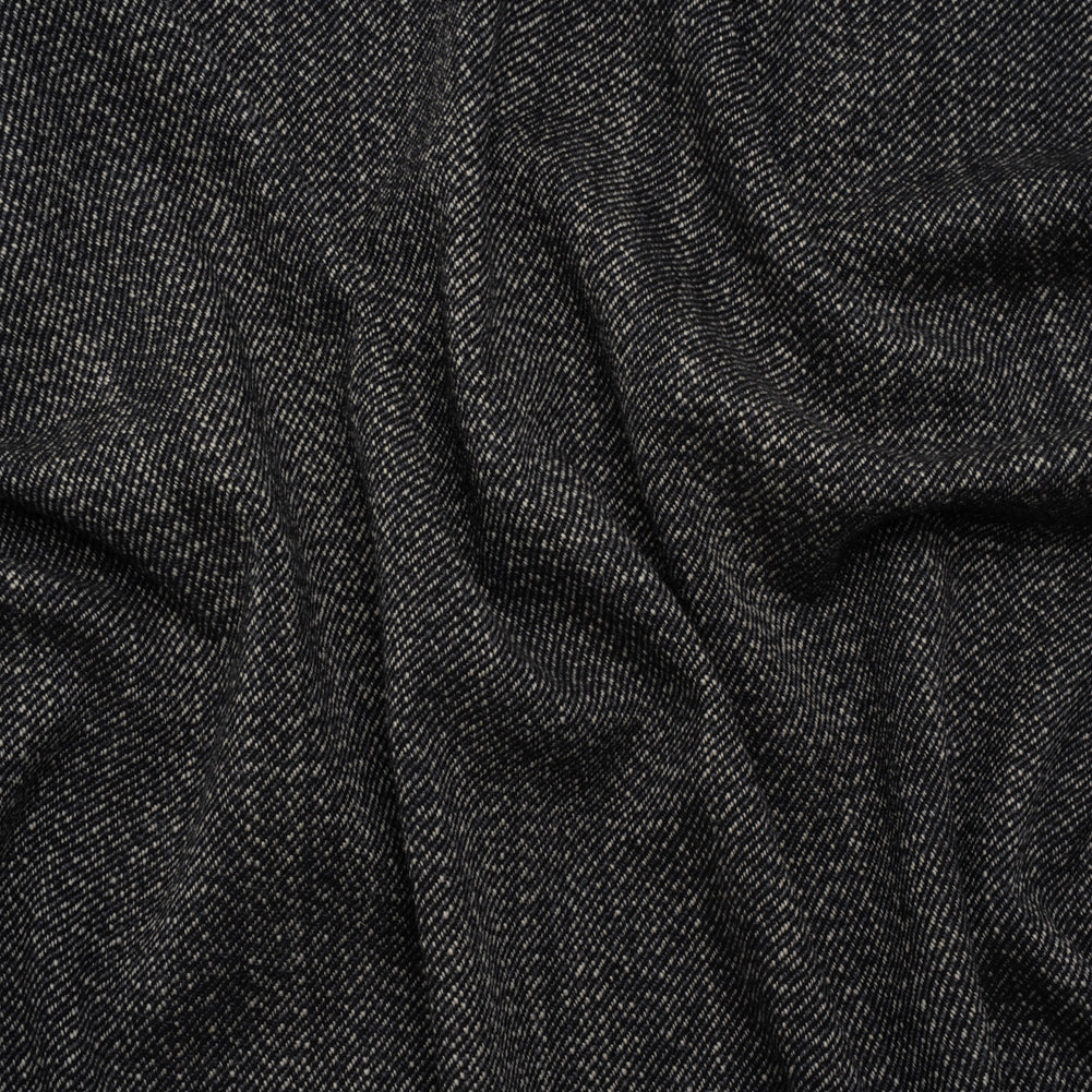 Wool Twill Coating by Alexander McQueen - Black, Gray and Cream Heathered - Designer Deadstock