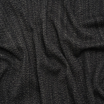 Wool Twill Coating by Alexander McQueen - Black, Gray and Cream Heathered - Designer Deadstock