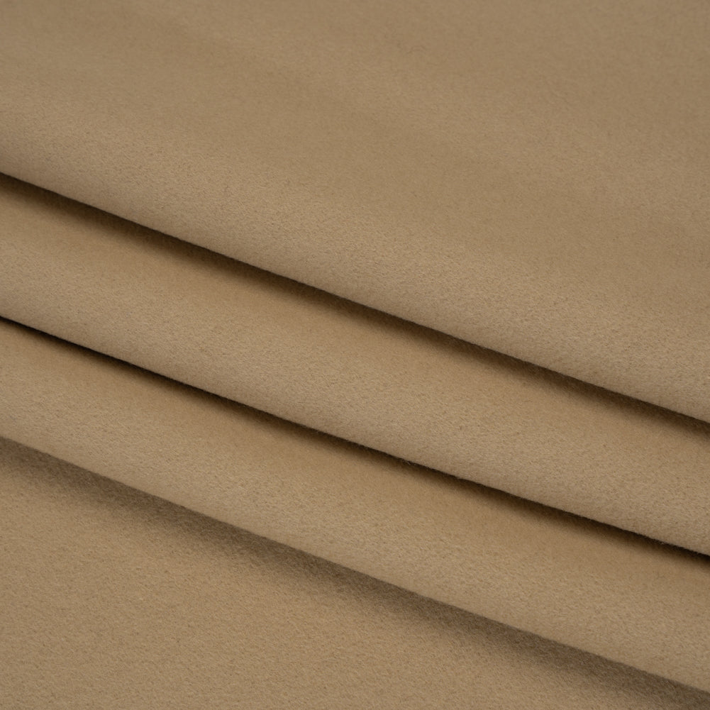 Wool and Cashmere Coating by Alexander McQueen - Camel - Designer Deadstock - Folded