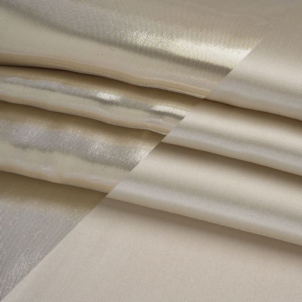 Double Faced Lame Mikado - Ivory - Sara Collection - Folded