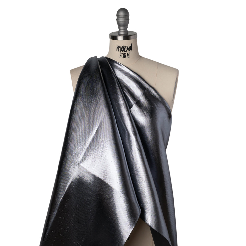 Double Faced Lame Mikado - Stormy Blue-Gray - Sara Collection Drape