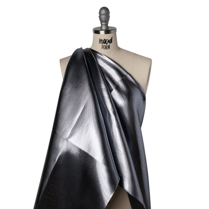 Double Faced Lame Mikado - Stormy Blue-Gray - Sara Collection Drape