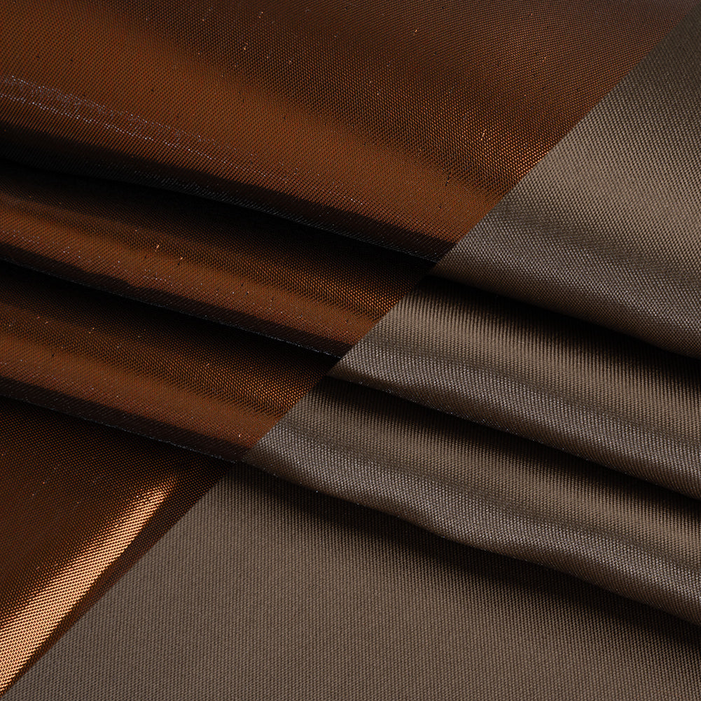Double Faced Lame Mikado - Dusty Brown - Sara Collection - Folded