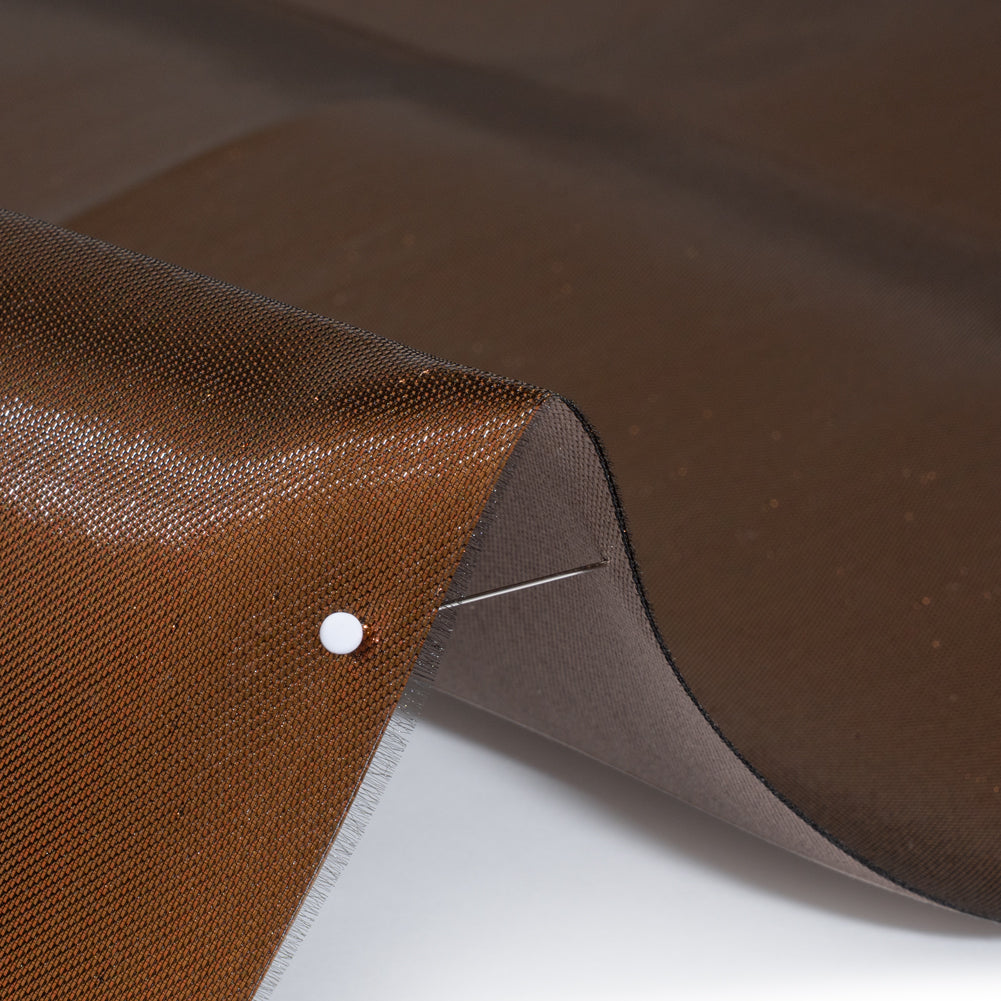Double Faced Lame Mikado - Dusty Brown - Sara Collection - Detail