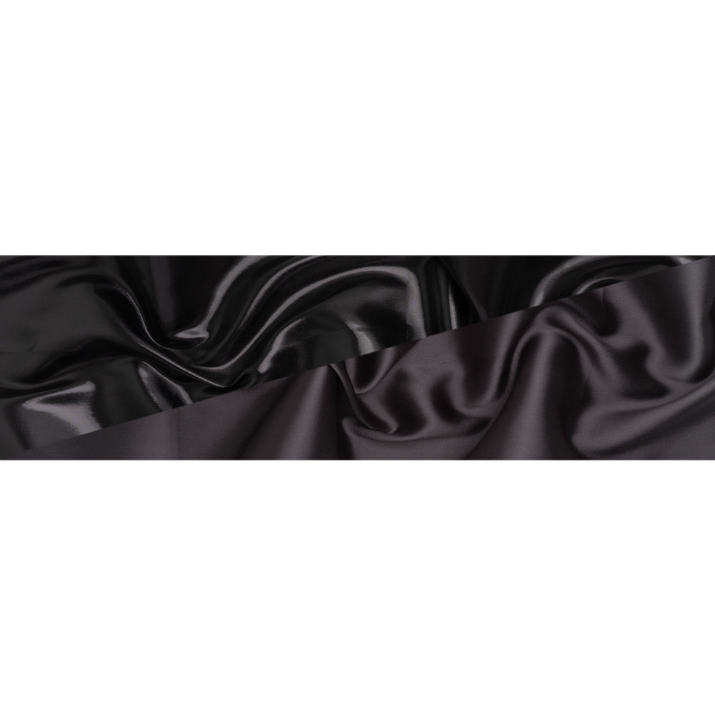 Double Faced Lame Mikado - Charcoal - Sara Collection