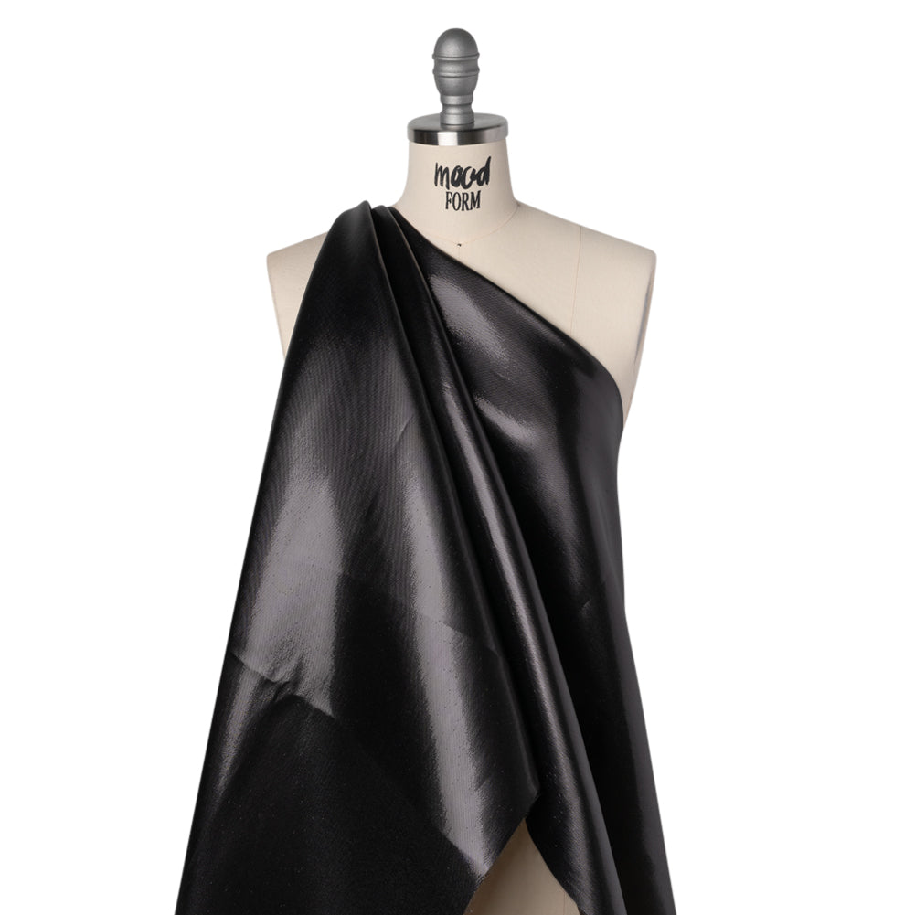 Double Faced Lame Mikado - Charcoal - Sara Collection