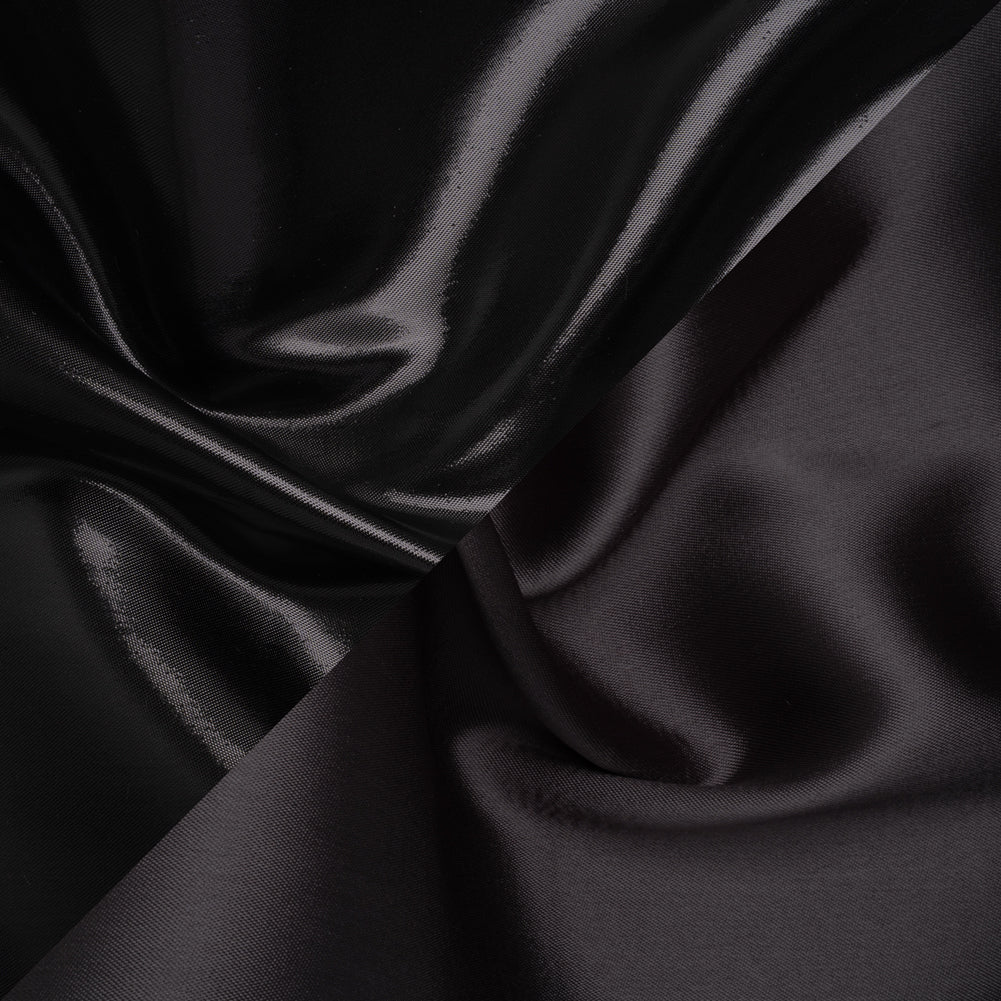 Double Faced Lame Mikado - Charcoal - Sara Collection