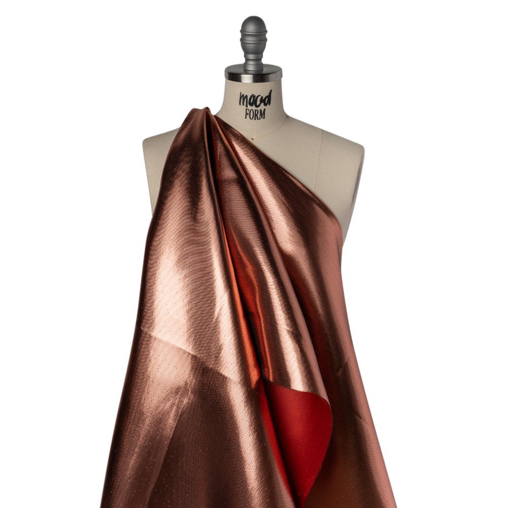 Double Faced Lame Mikado - Coral Red - Sara Collection Drape