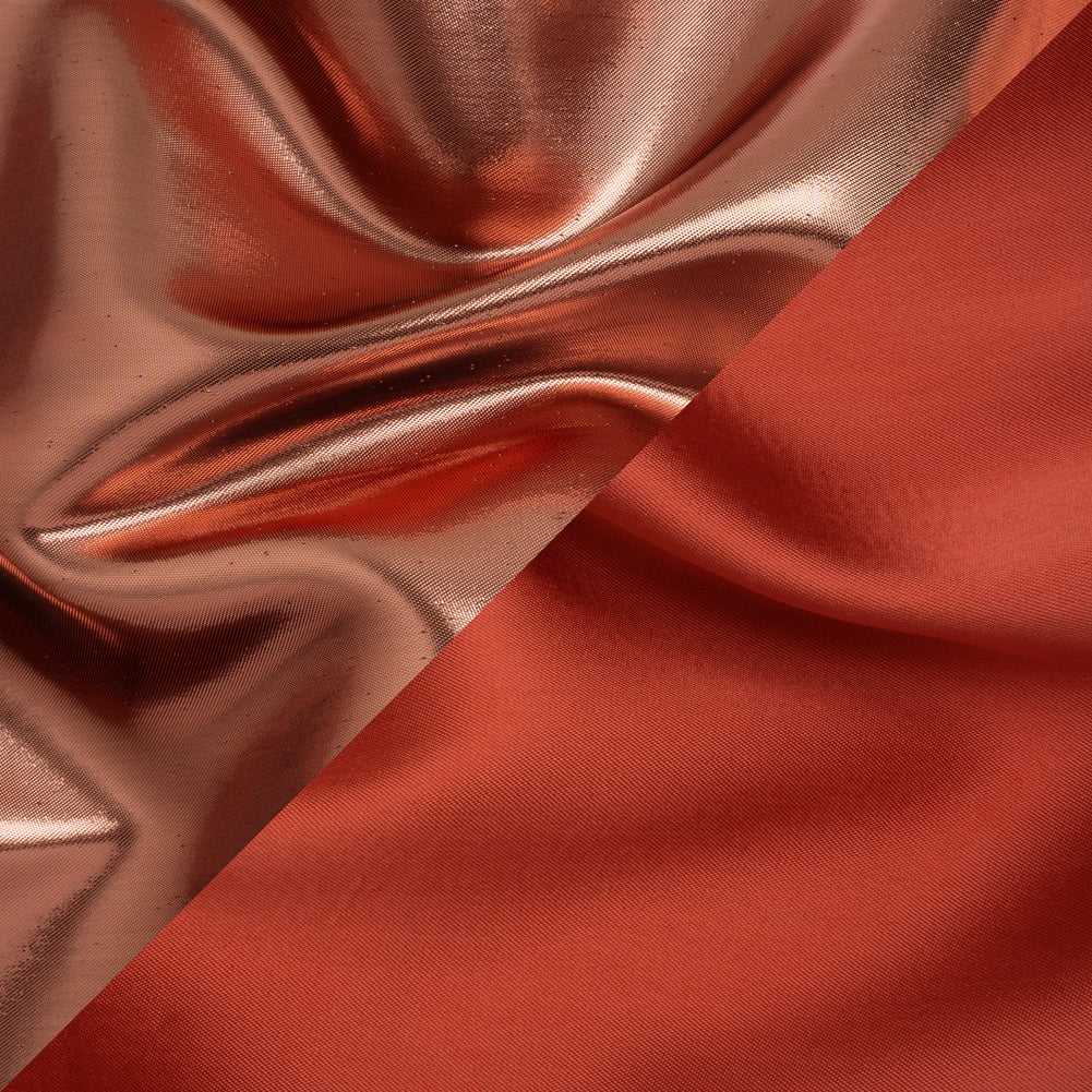 Double Faced Lame Mikado - Coral Red - Sara Collection