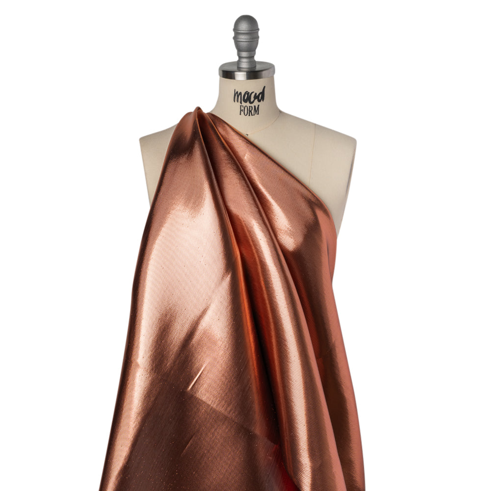 Double Faced Lame Mikado - Scarlet and Copper - Sara Collection Drape